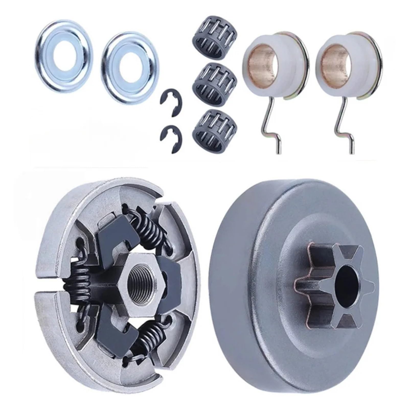 Kit de tambor embrague piñón motosierra for MS171 MS181 MS211 MS171C MS181C MS211C, piezas repuesto con arandela cojinete aguja, clip electrónico