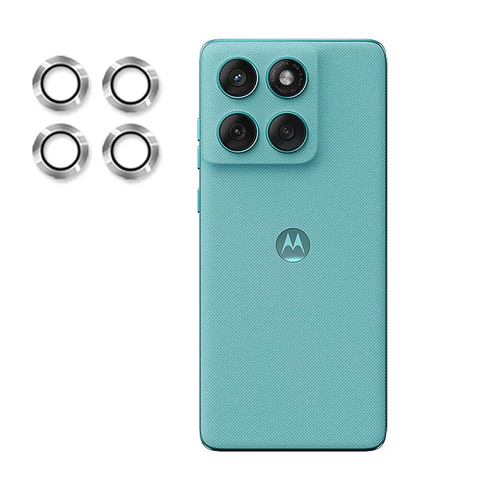 Inktree Camera Glass Lens Protector Ring For Moto Edge 60 Fusion 5G Case Friendly with Edge to Edge Coverage and Easy Installation (Silver)-picture-29