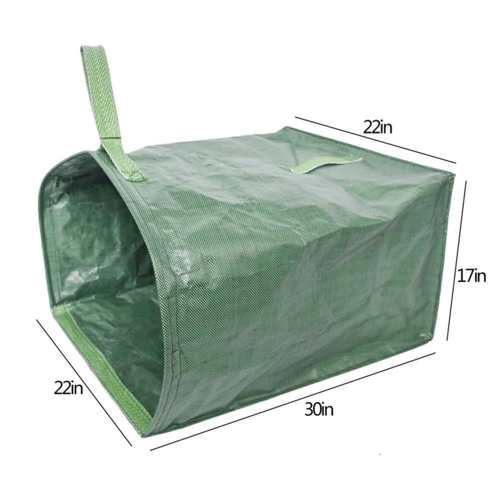 Bolsas de basura de jardín de gran capacidad, bolsas de almacenamiento de hojas verdes resistentes para arena de jardín, contenedor reutilizable de recogida de hojas caducas con integración de
