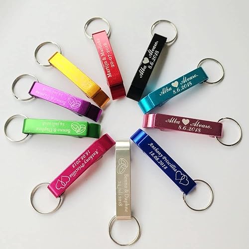 Miniatura 3 de 20 unidades personalizado grabado portátil abrebotellas llavero favores de boda baby shower hoteles, restaurante Navidad personalizado (20 unidades)
