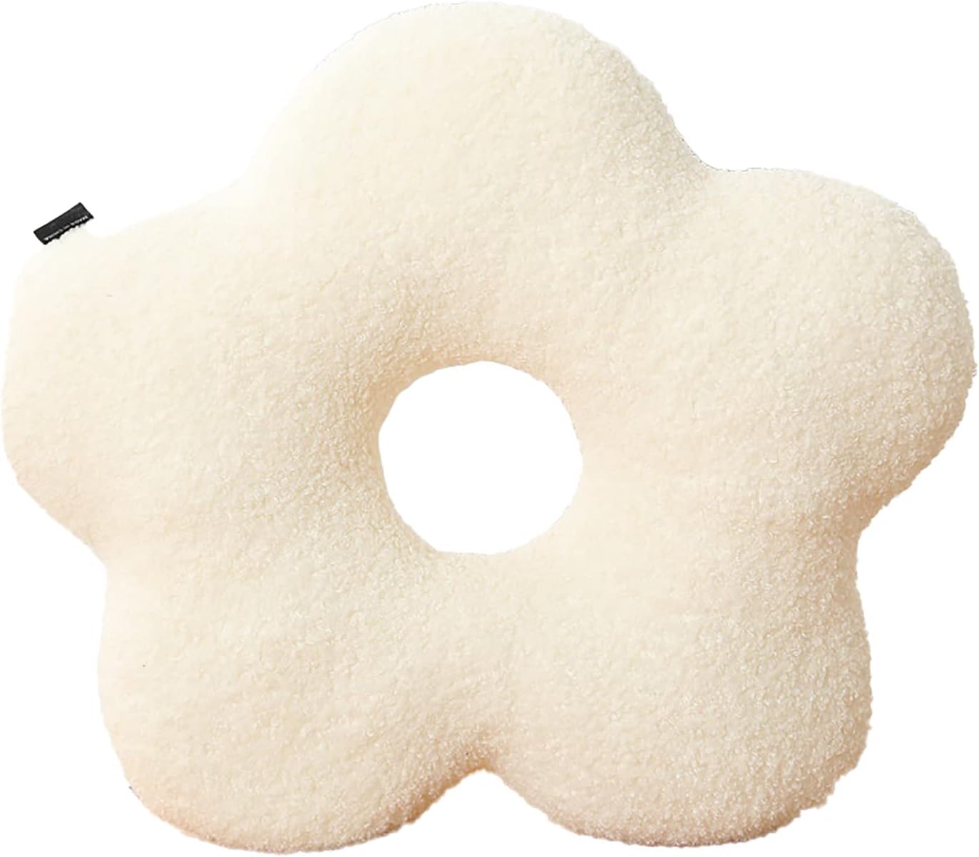 conrtems Nordic Style Flower-Shaped and Ball Throw Pillows. Sofa Cushions. Plush Throw Pillow. (White Flower, 45cm (17.71inch))