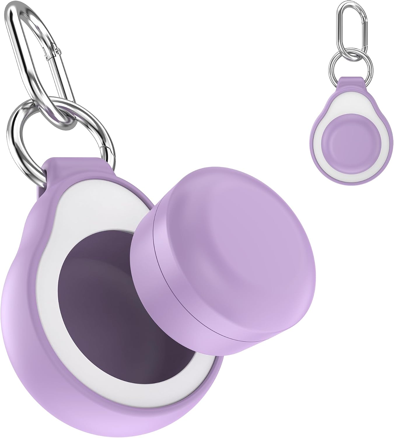 Portable Keychain Pill Holder & Small Pill Case for Purse, Purple