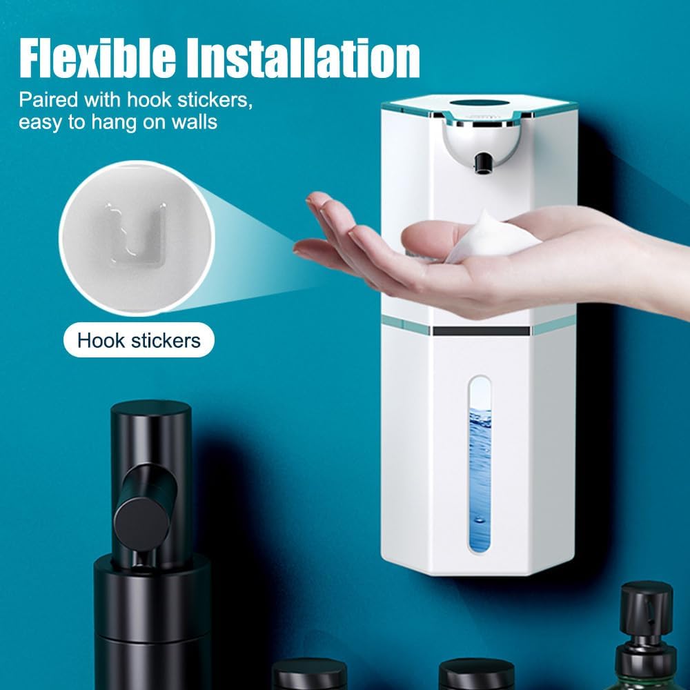 Automatic Foaming Soap Dispenser, 4-Gear 360ML Touchless Hand Soap Dispenser, Wall Mount Rechargeable Dish Soap Dispenser for Bathroom Kitchen - Image 7