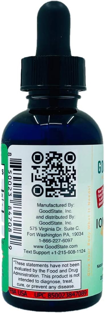 Good State Liquid Zinc Ultra Concentrate with Fulvic Acid Supplement, 143.12, 2 fl oz, 1 Count : Health & Household