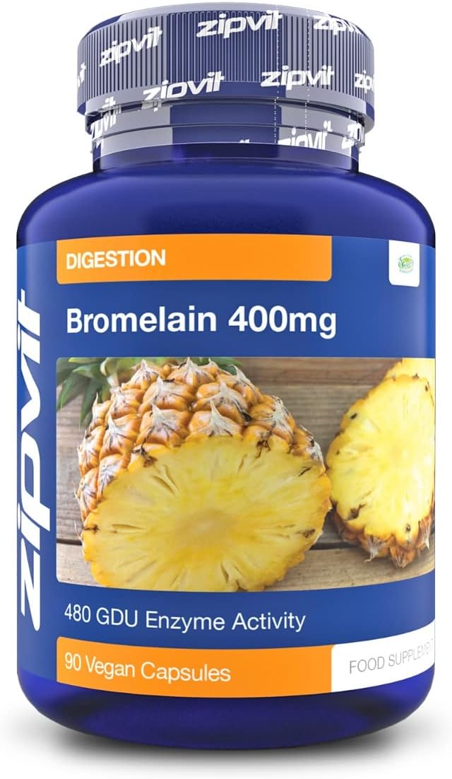 Bromelain 400mg, 90 Vegan Capsules. 6 Weeks Supply. 480 GDU Enzymes. Natural Pineapple Enzyme