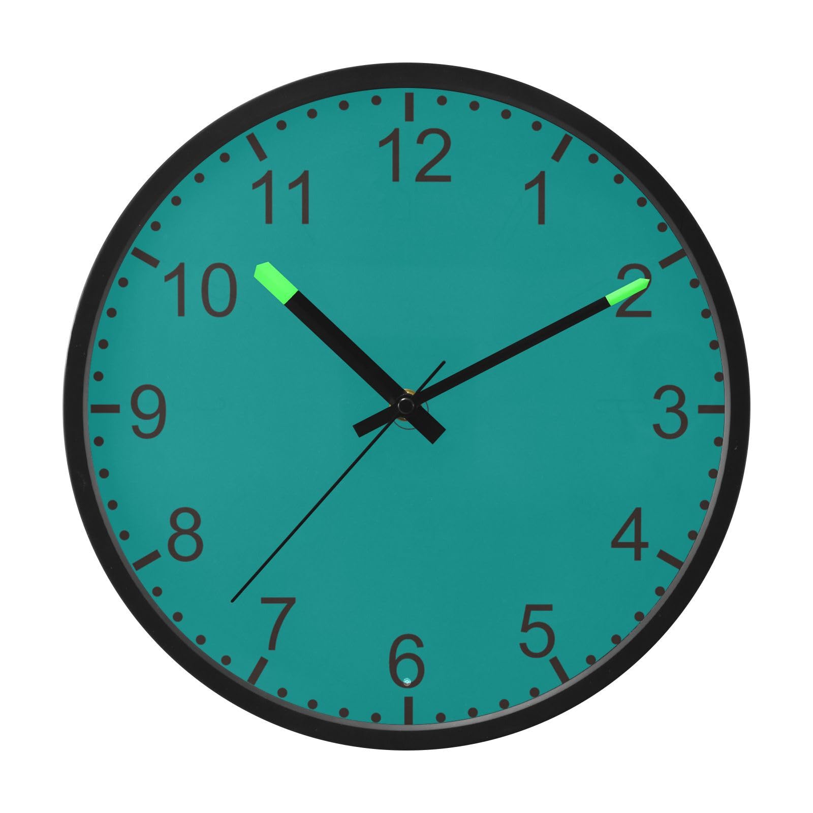 Horloge LED verte murale pour chambre et salon : veilleuse ODAWA 30,5 cm sans fil