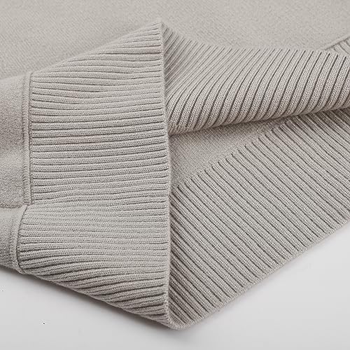 Image of Women's Tight Cuff Long Sleeve Crew Neck Solid Button Down Cable Ribbed Knit Classic Cardigan Sweater