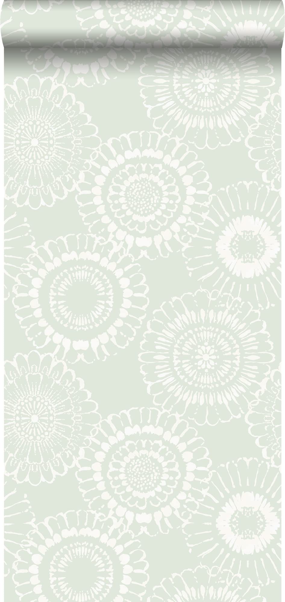 Wallpaper Flowers Mint Green - 128861 - from ESTAhome.nl