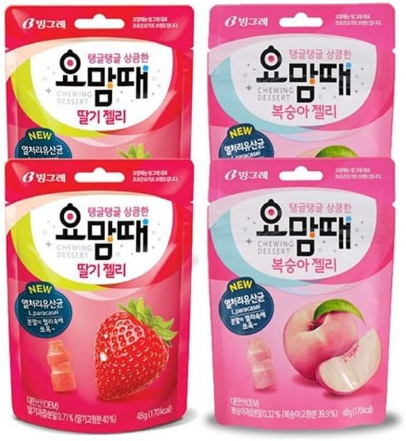 Binggrae Chewing Dessert Peach / Strawberry jelly 48gX24 pack