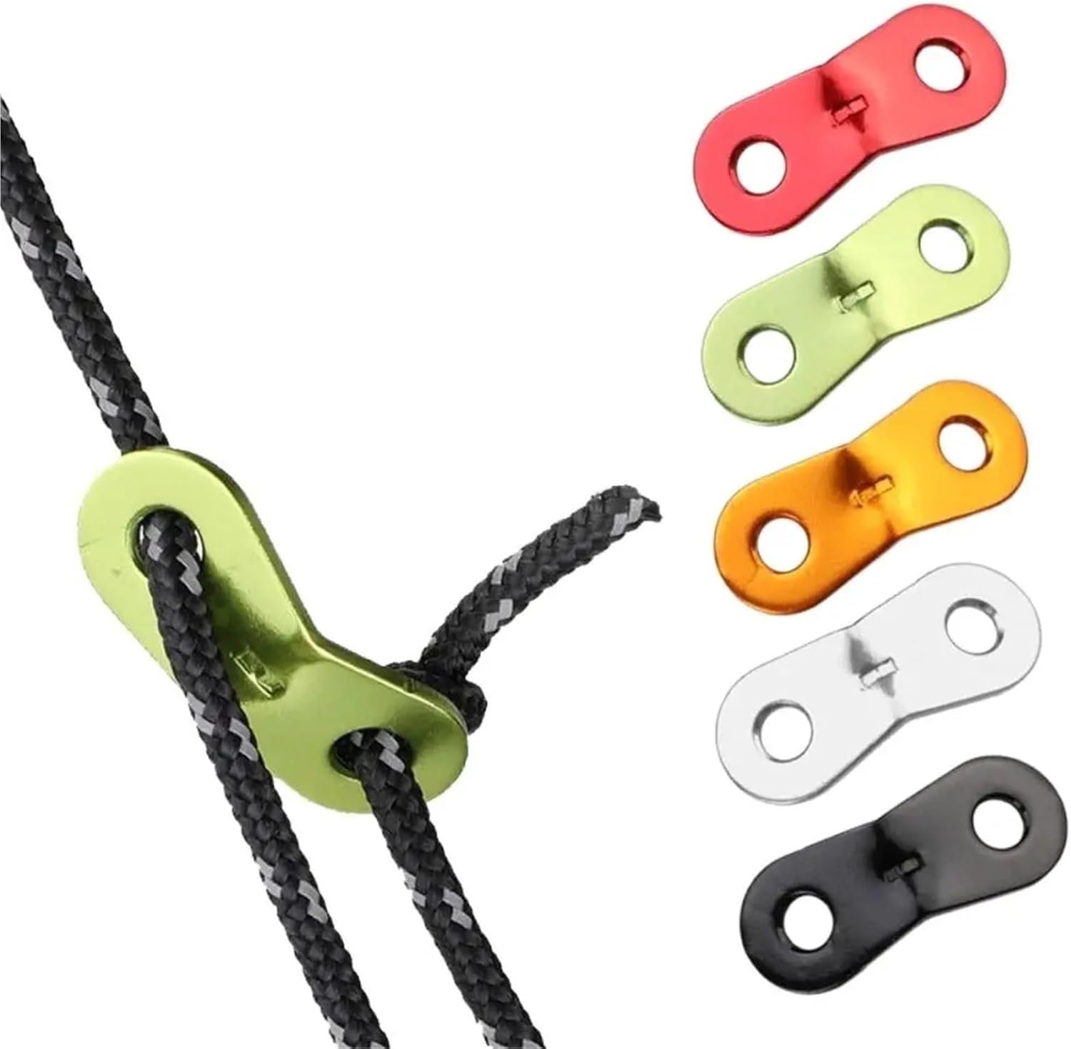 Guyline Tensioner 100pcs Stopper Non-Slip Cord Wind Rope Buckle Nails Tent Tensioners Lock Buckles Peanut