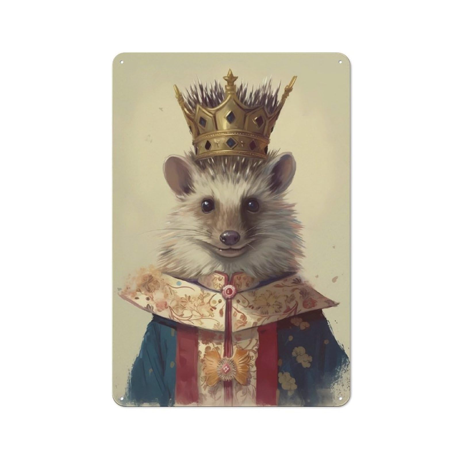 Junmoney Hedgehog Fictitious Vintage Tin Sign 30X20cm Featuring For Café Or Home Bar, A Metal Wall Feature For Cafés And Home Bars