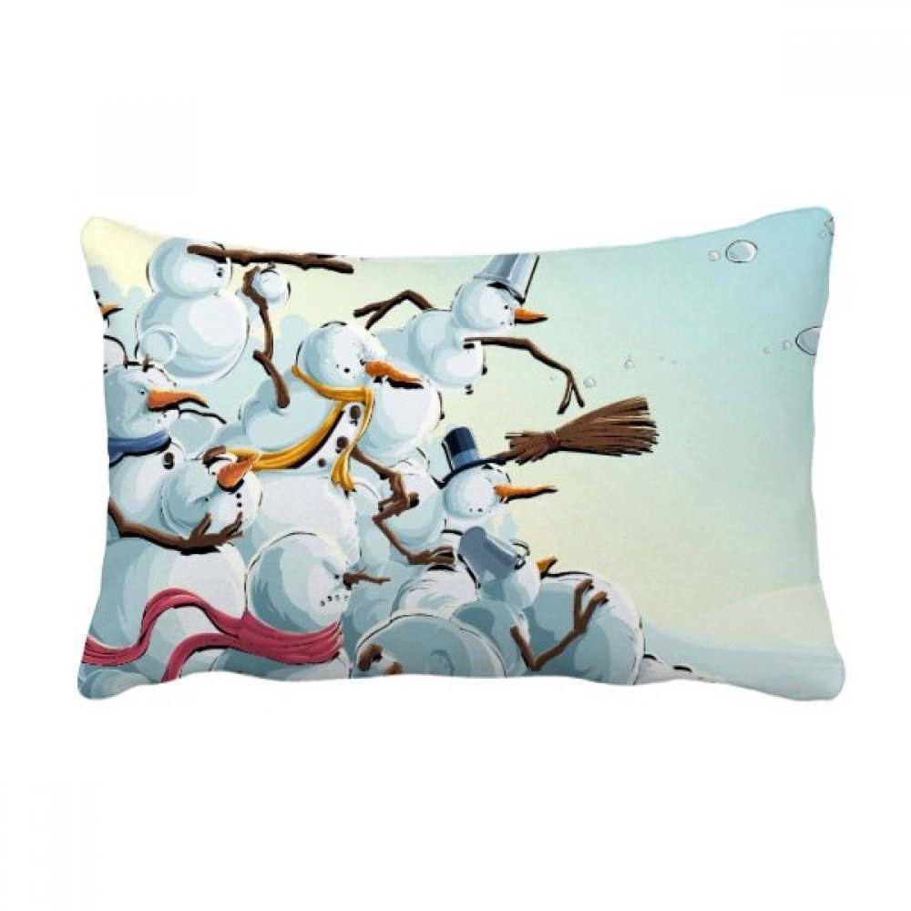 Coussin lombaire bonhomme de neige déco de Noël pour canapé et salon