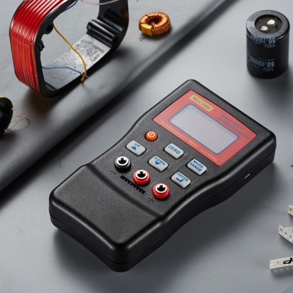 Medidor digital LCR de rango automático para inductancia de capacitancia, pantalla de 5 dígitos, 0.01pF a 100MF, 0.001uH a 100H para pruebas eléctricas (instrumento + clip)