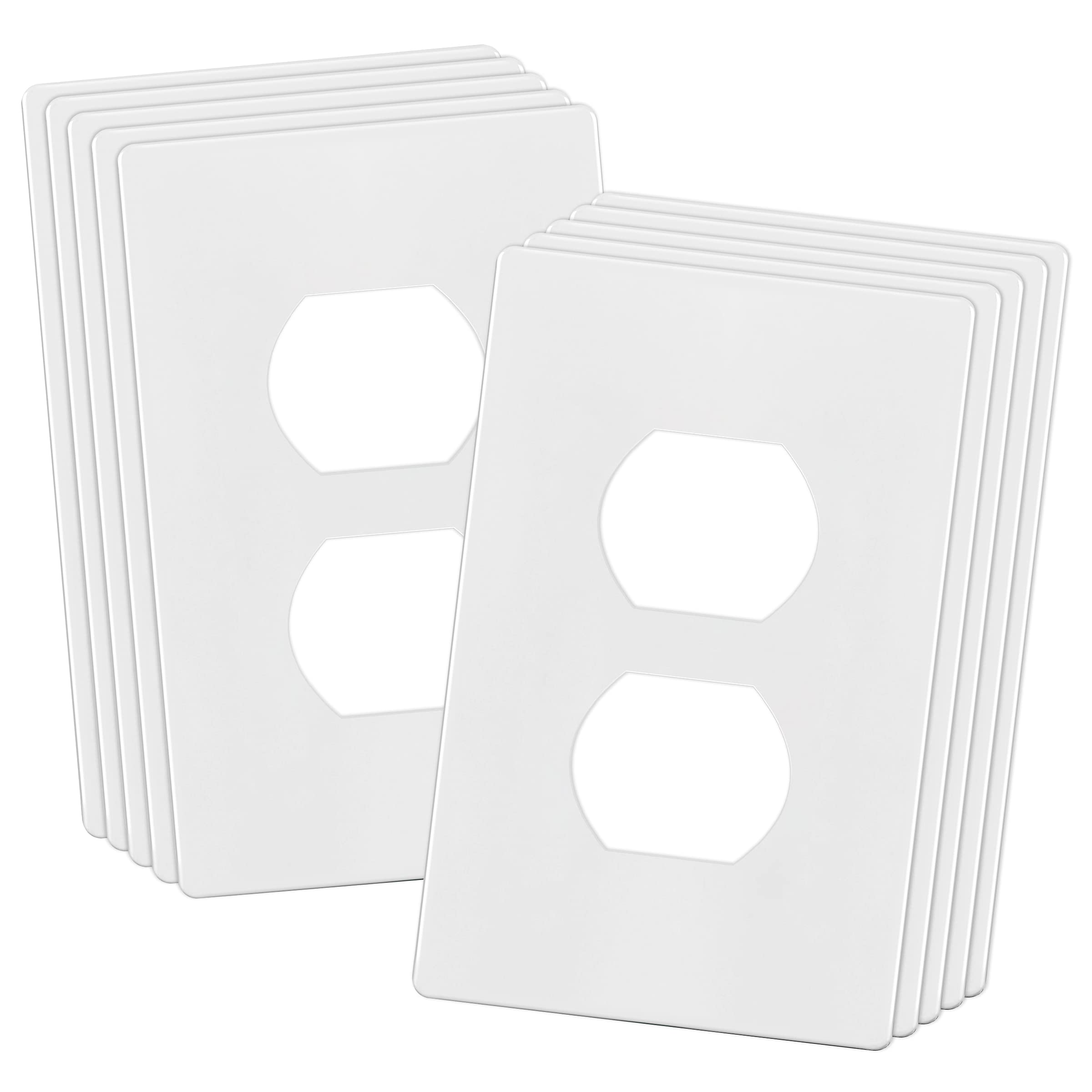 ENERLITES Screwless Duplex Wall Plate Covers, Child Safe Receptacle Outlet Covers, Size 1-Gang 4.68"x 2.93",Unbreakable Polycarbonate Thermoplastic,