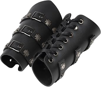 Medieval PU Leather Belt Buckle Bracers Adults Arm Guards Leather Armband