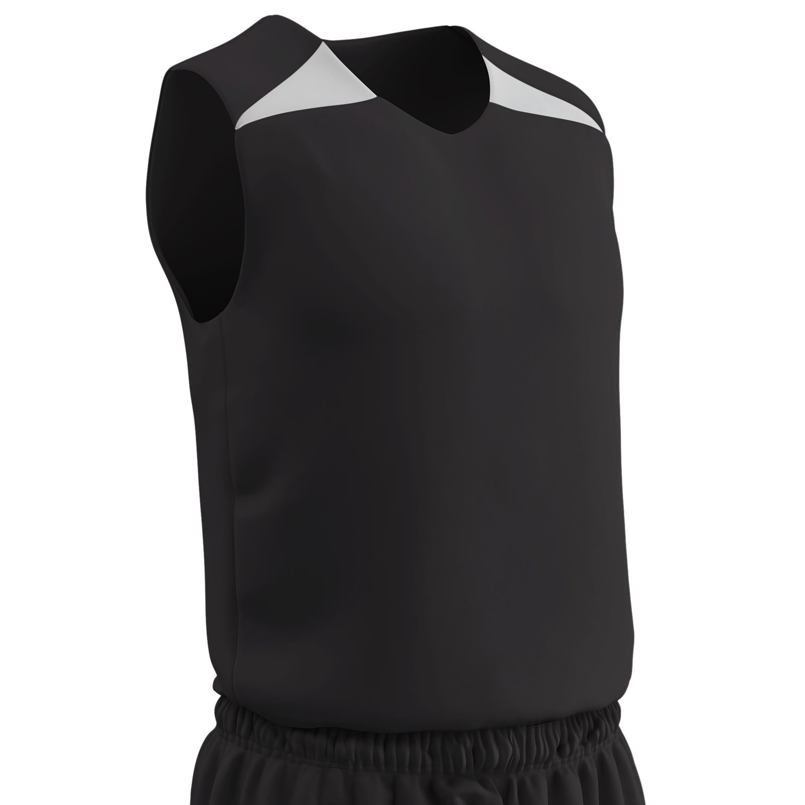 Champro Men's Standard Pro Plus Reversible Basketball Jersey, Black, White, Adult Medium