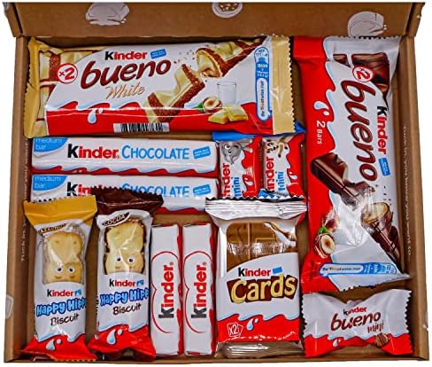 Kinder Chocolate Gift Box Hamper, Letter Box Friendly, Perfect for Presents, Surprises and Special Occasions, Kinder Bueno, Happy Hippo, Kinder Cards, Kinder Mini