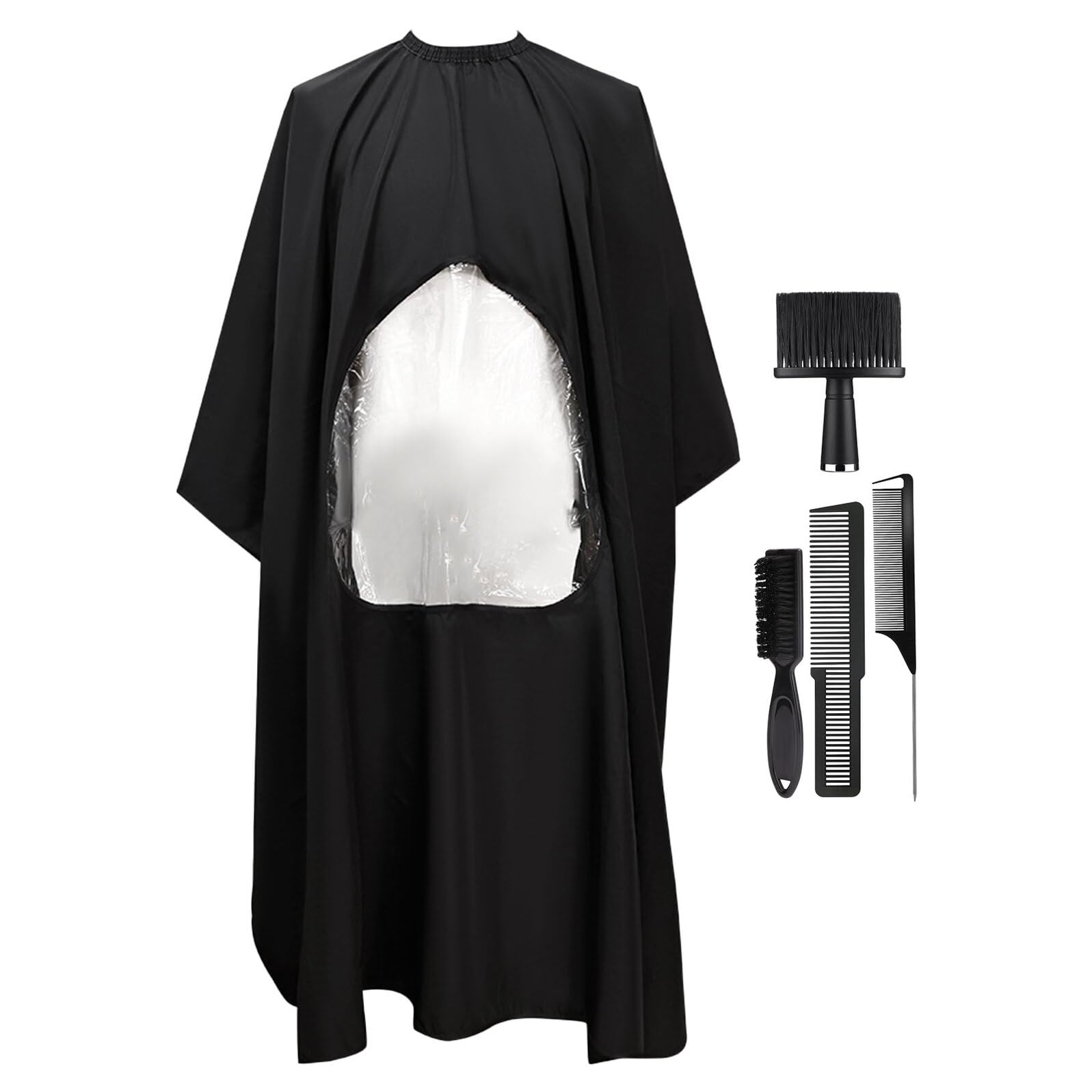 Kit coiffure professionnel 5 pièces avec cape noire et peignes - 8