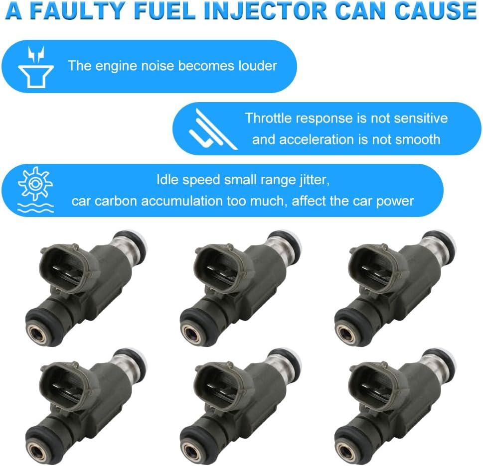 JDMON Fuel Injectors Compatible with Infiniti FX35, G35, I30, QX4, 350Z, Maxima, Pathfinder 2000-2004 V6 3.0L 3.5L Replacement for FBJC100 84212240