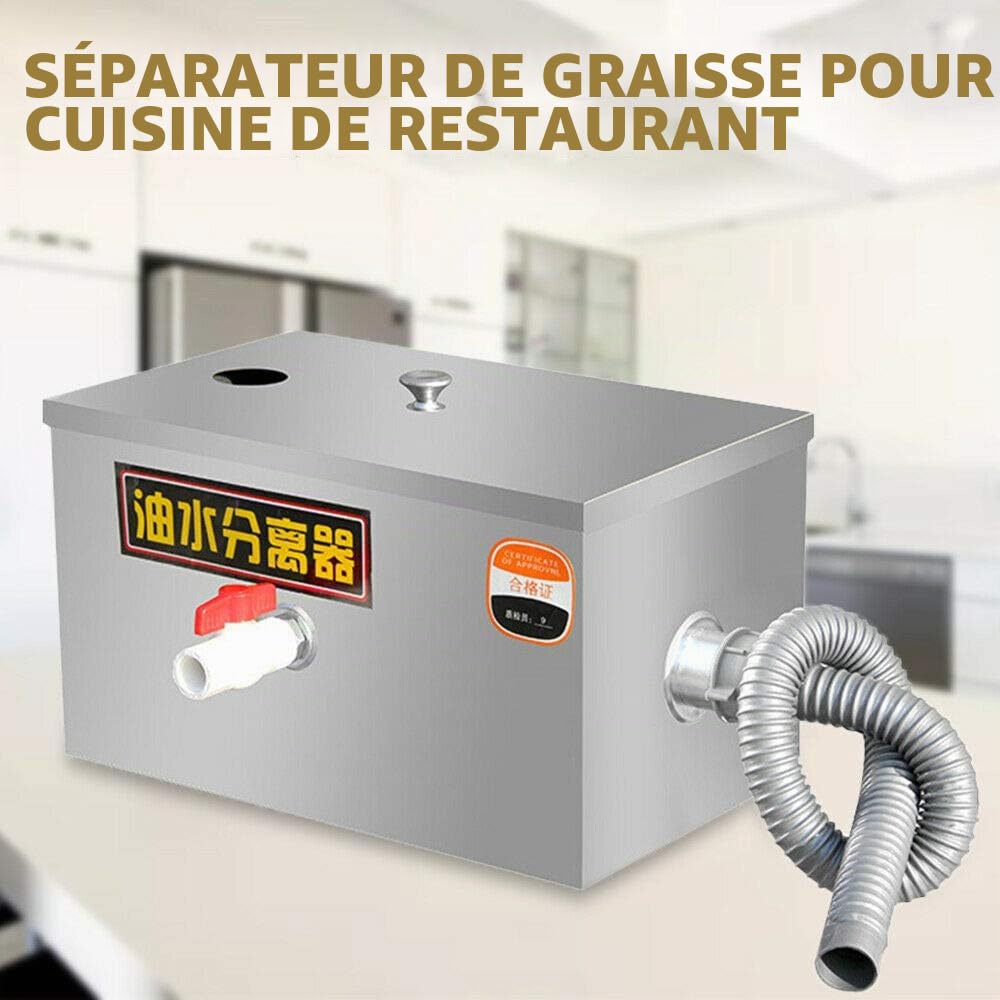Séparateur de graisse pour cuisine - En acier inoxydable - 35 x 25 x 23 cm