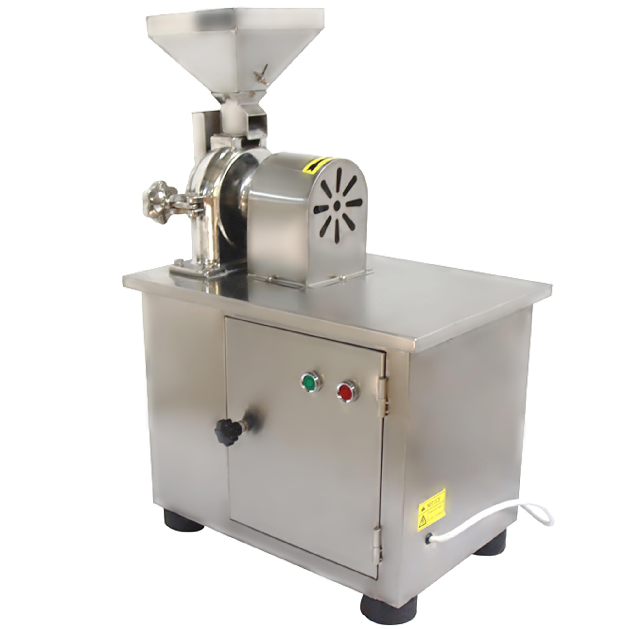 HQHAOTWU Universal Pulverizer Grain Grinder 1100W Commercial Stainless Steel Food Grinder, 7000RPM, with 10 Mesh Screen 0.5-5kg/h Capacity, for Dry Herb Spice Chemical 110V