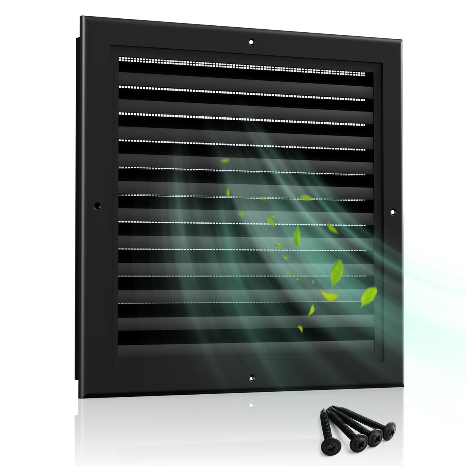 Photo 1 of 10" X 10" Gable Vent Aluminum Gable Vents for Houses Attic Vent Shed Vents Cover Exterior with Screen Mesh Alloy Wall Vent Ventilation for Home Garage Attic Ceiling - Vent Opening: 8" x 8" Black
