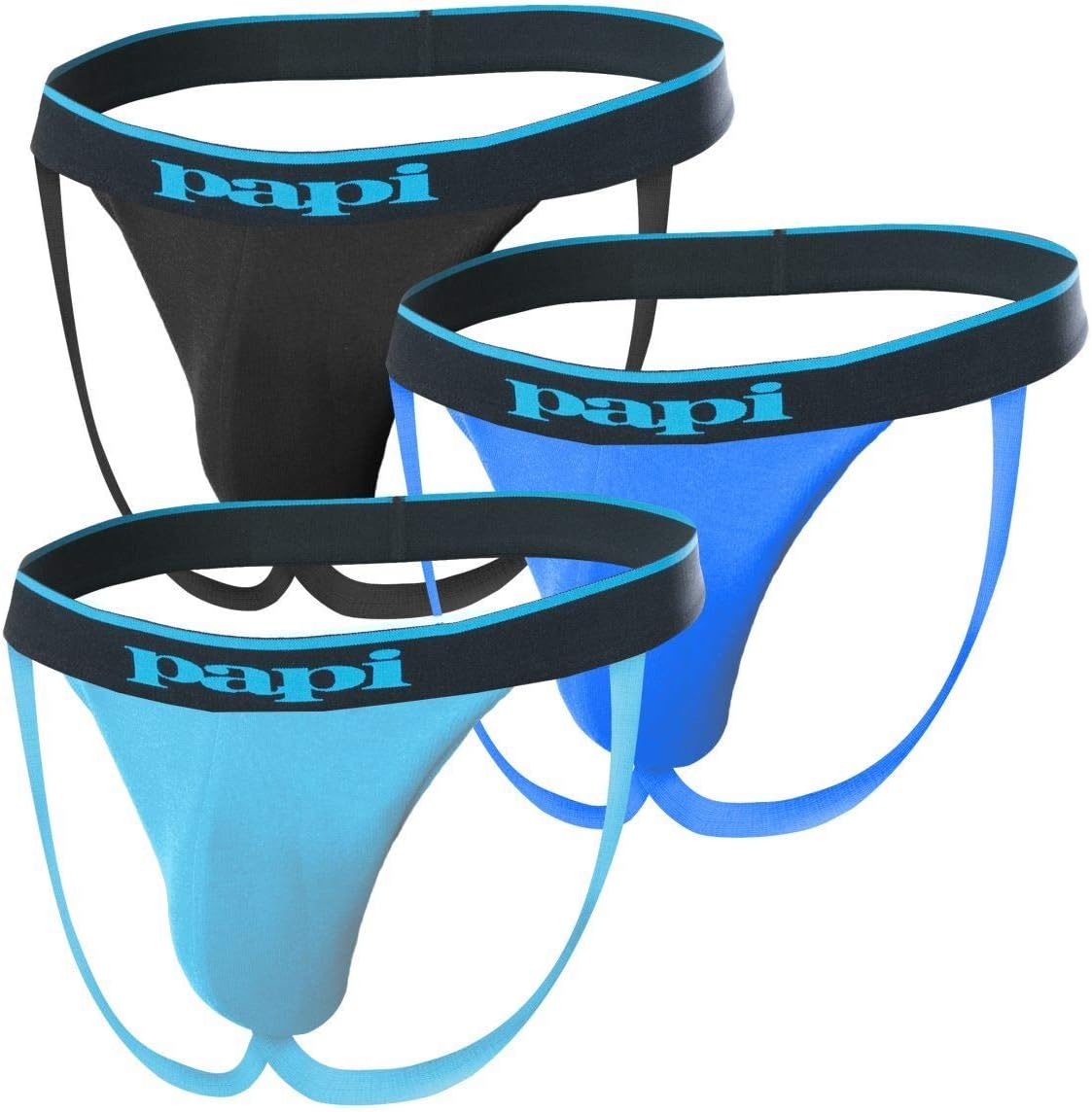 Papi Men's 3-Pack Cotton Stretch Jock Strap