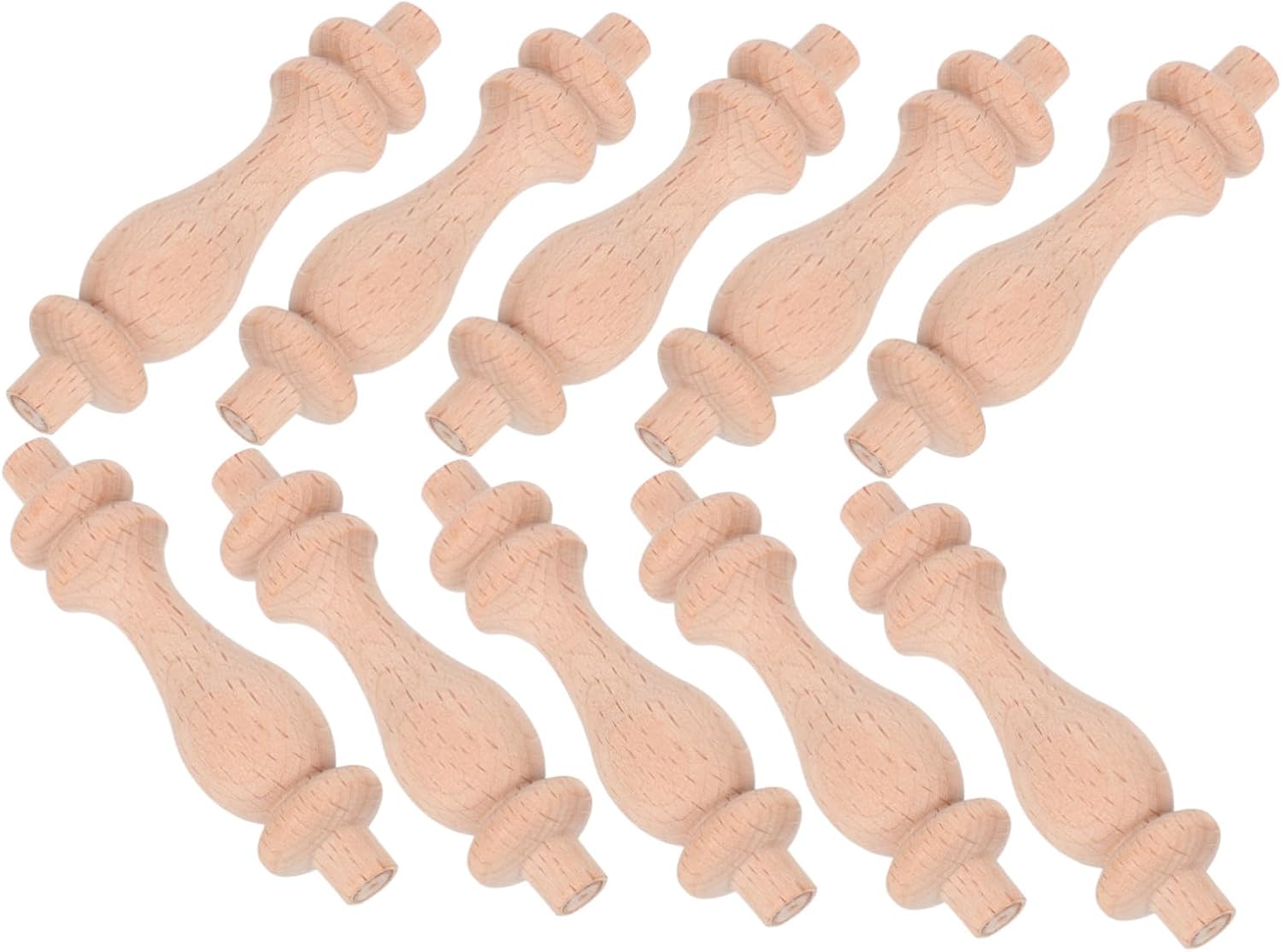 10pcs Decorative Craft Shafts for DIY Furniture Solid Wood Balusters for Staircase Railing Roman Style Home