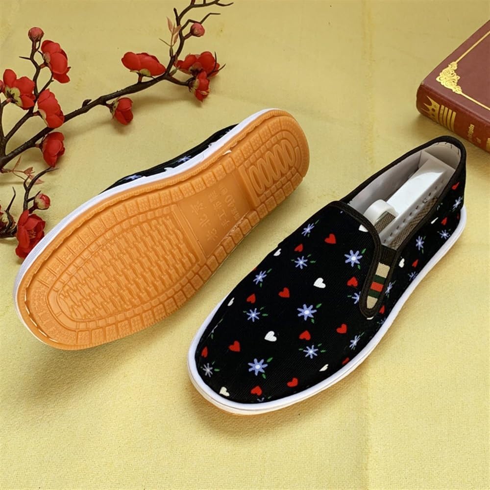 Scarpe Kung Fu Unisex In Tela | Suola In Gomma Nera | Stile Tradizionale Cinese Per Tai Chi