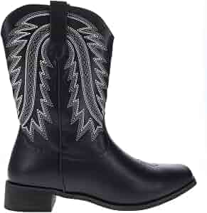 Amazon.com: Searchers SC200917BKL Black Cowboy Boots for Men