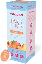 Paris Hilton x Vitapod Hydration+ Peachy Lux Functional Drink Mix, 7 Pods, Sugar-Free, 5 Calories, Packed with Electrolytes, Antioxidants, and Essential Vitamins