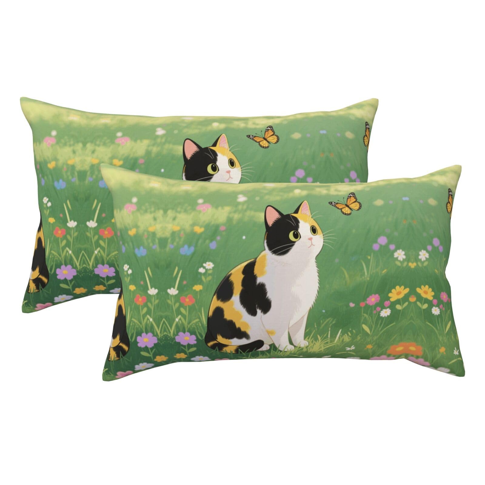 Calico Luxury King Pillowcases Set of 2, Plush Velvet Feel Pillow Covers with Hidden Zipper, Skin & Hair Friendly, 20x36 Inches Pillow Cases for Sleeping Gift