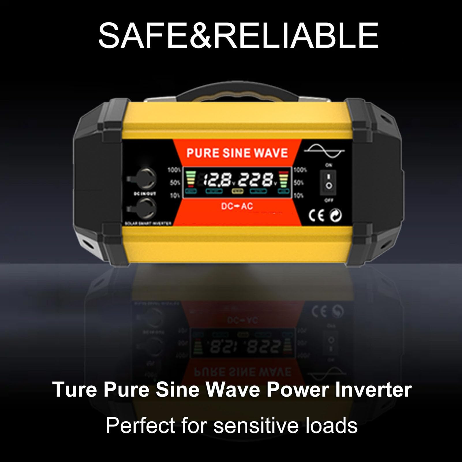 YWBL-WH Cargador Inversor de CC a CA de 800 W, Material ABS, Carga Rápida con USB para Coche Camión, Adecuado para Ordenador Portátil y Teléfono
