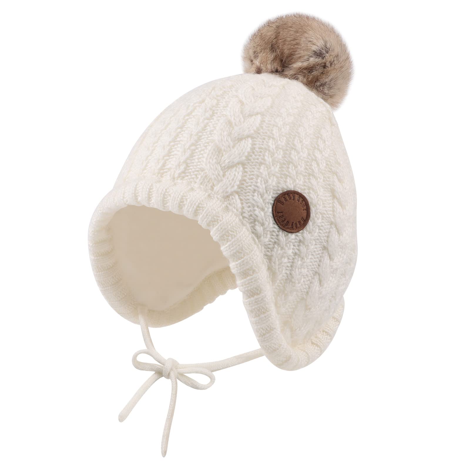XIAOHAWANG Gorro de Invierno para niños con Forro de Terciopelo para niños y niñas con pompón