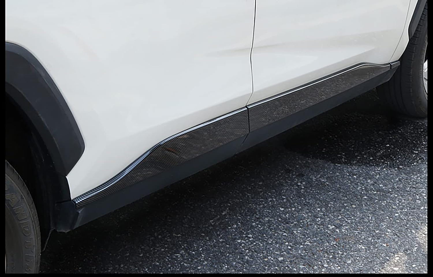 Car Accessories Fit for Toyota RAV4 2019 2020 2021 2022 2023 2024 2025 Exterior Side Door Body Molding Decoration Strip Cover Trim (Carbon Fiber Style) ABS 6 PCS