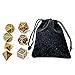 OEAYA 7 Pieces Metal DND Dice Set Retro D&D Polyhedral Dice with Flannel Bag for DND Dungeons and Dragons Role Playing Games (Bronze)