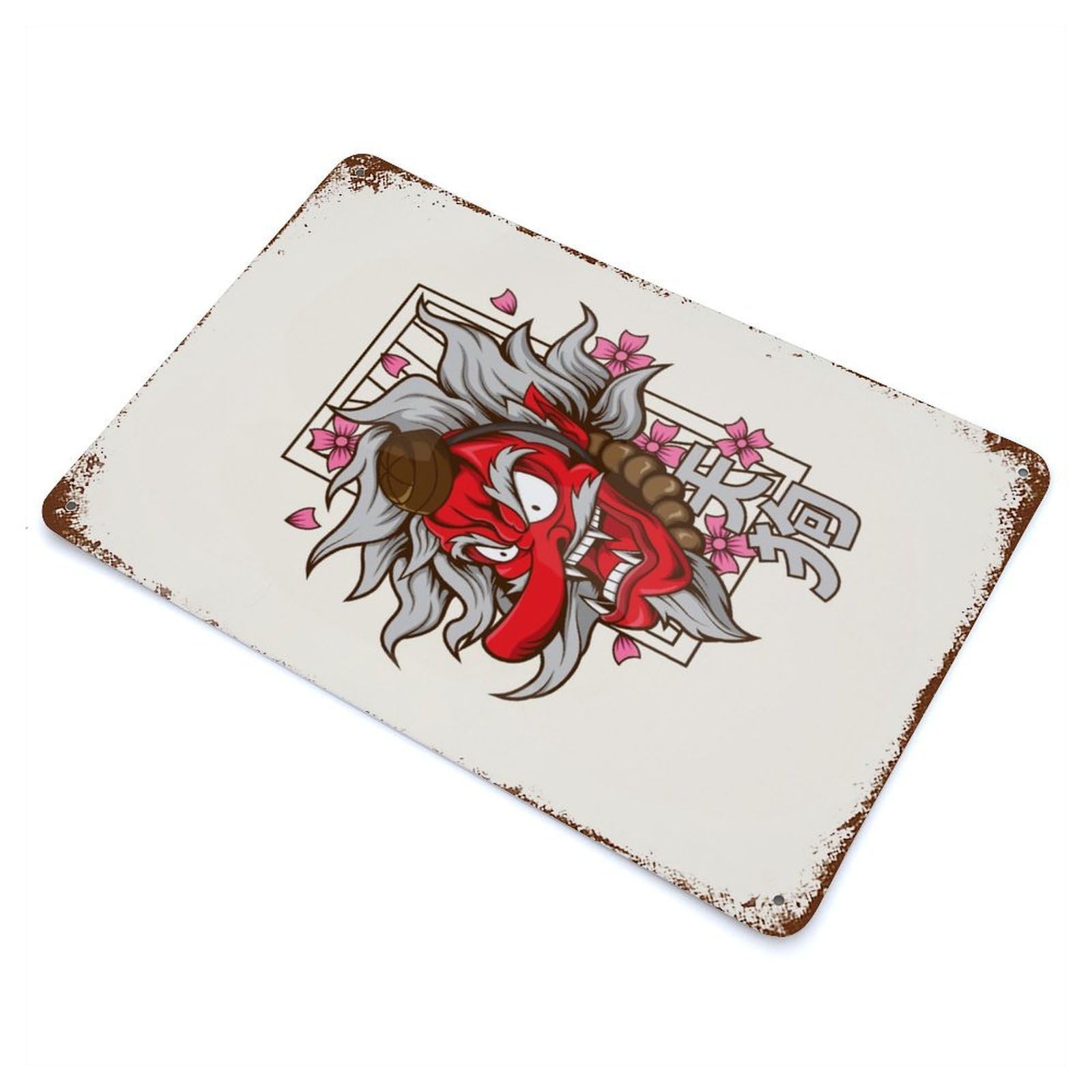 Tengu Distressed Metal Wall Sign 11.8"x7.9", for Farmhouse, Kitchen And Entryway Decor, Rustic Home Decor