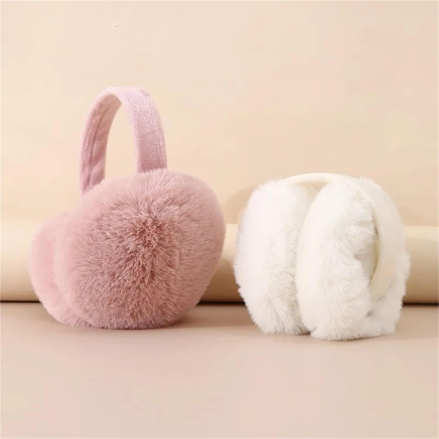 Earmuffs 2 PCS Solid Soft Plush Ear Keep Warmer Winter Earmuffs Fashion Outdoor Earflap