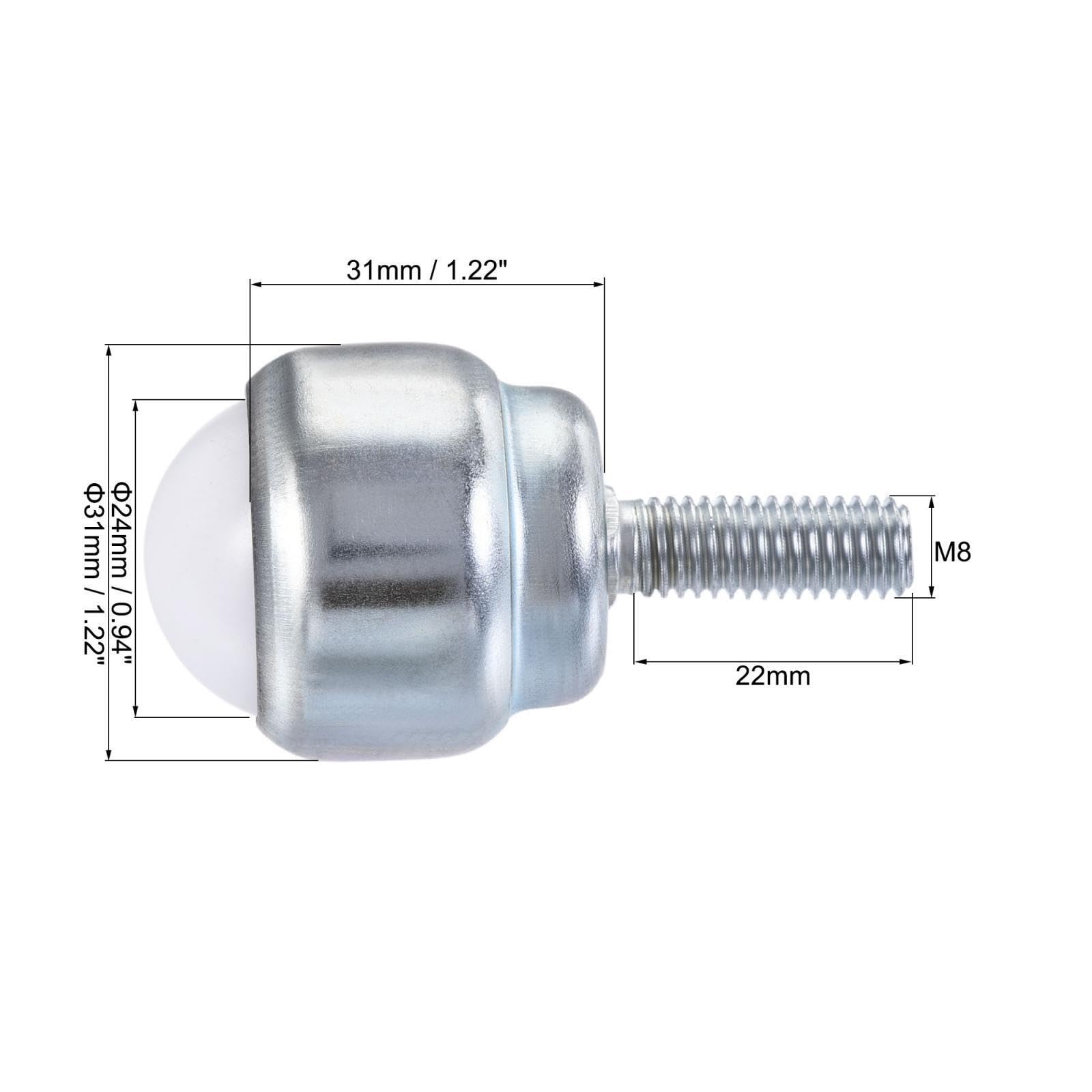 Tool Parts and Accessories Ball Transfer Bearing Unit 24mm 66Lbs Nylon Bolt-Fixing Type 1pcs (#CN-140824-01959)