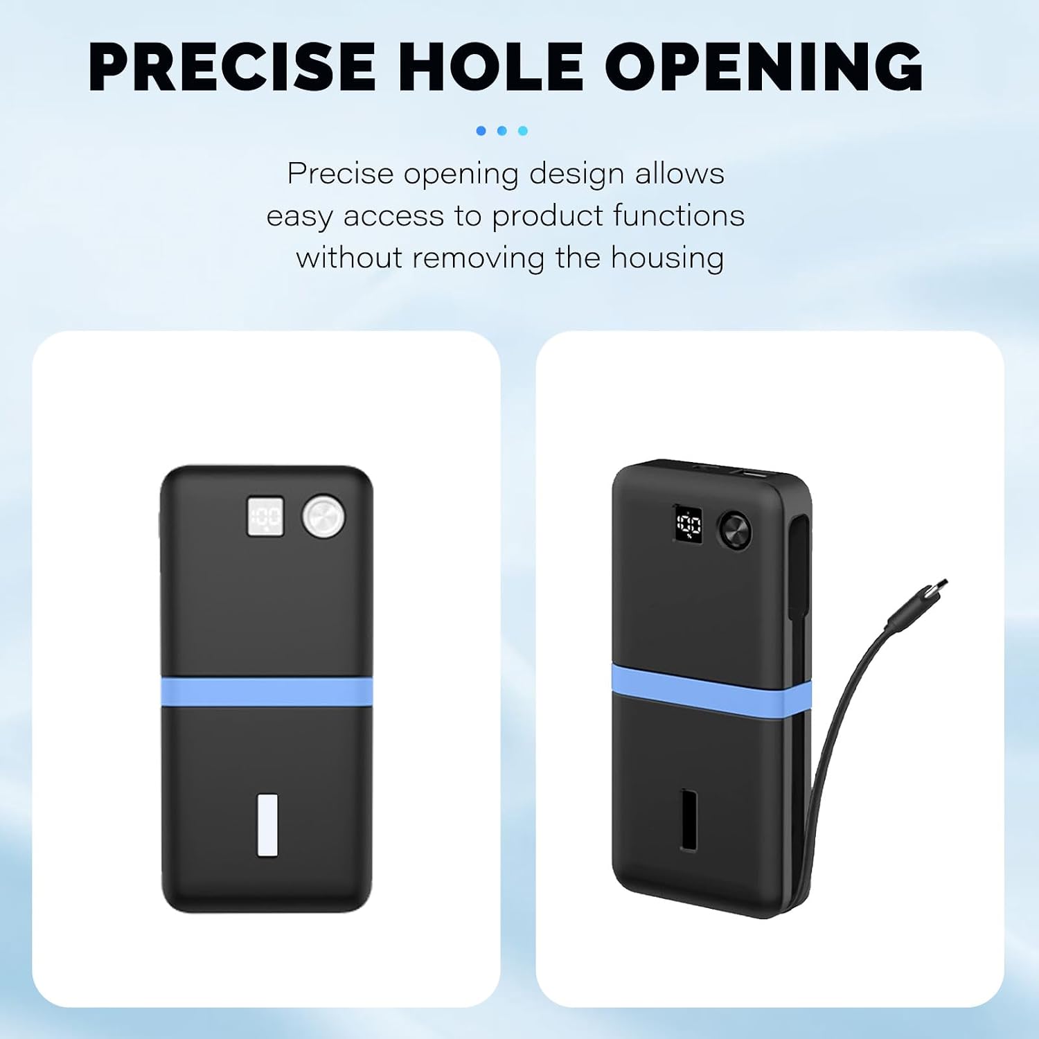 Case for Anker Power Bank(20000mAh,87W Max),NOUKAJU Silicone Protective Cover with Lanyard,Drop-Proof,Scratch-Proof,Shock-Proof,Dust-Proof,Protective Cover for Anker 20000mAh 87W Max(Black)