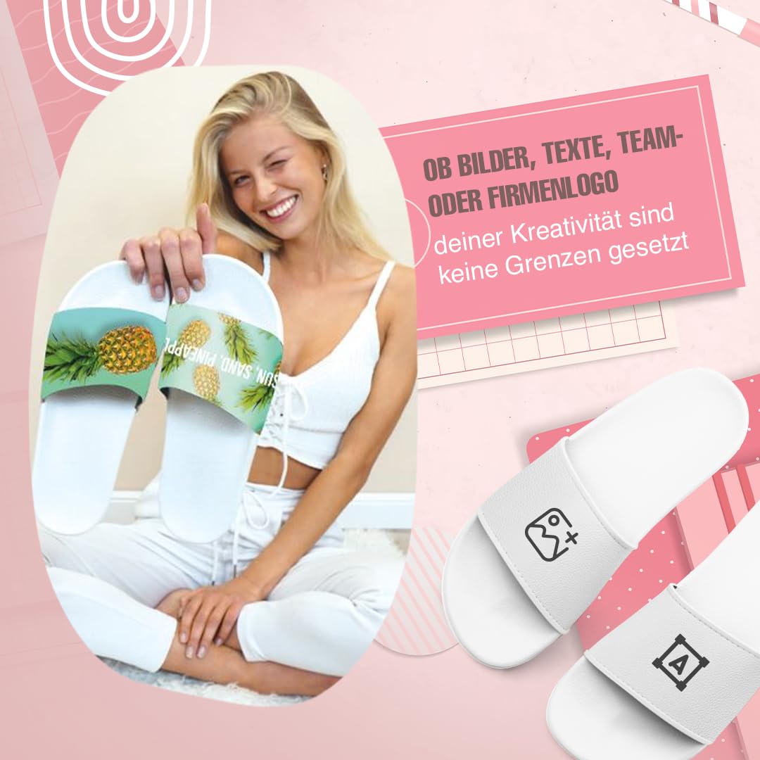Personalisierte Badelatschen Unisex | Individuelle Fotogeschenke für Freunde & Familie | Badelatschen selbst gestalten | rutschfest & stabil