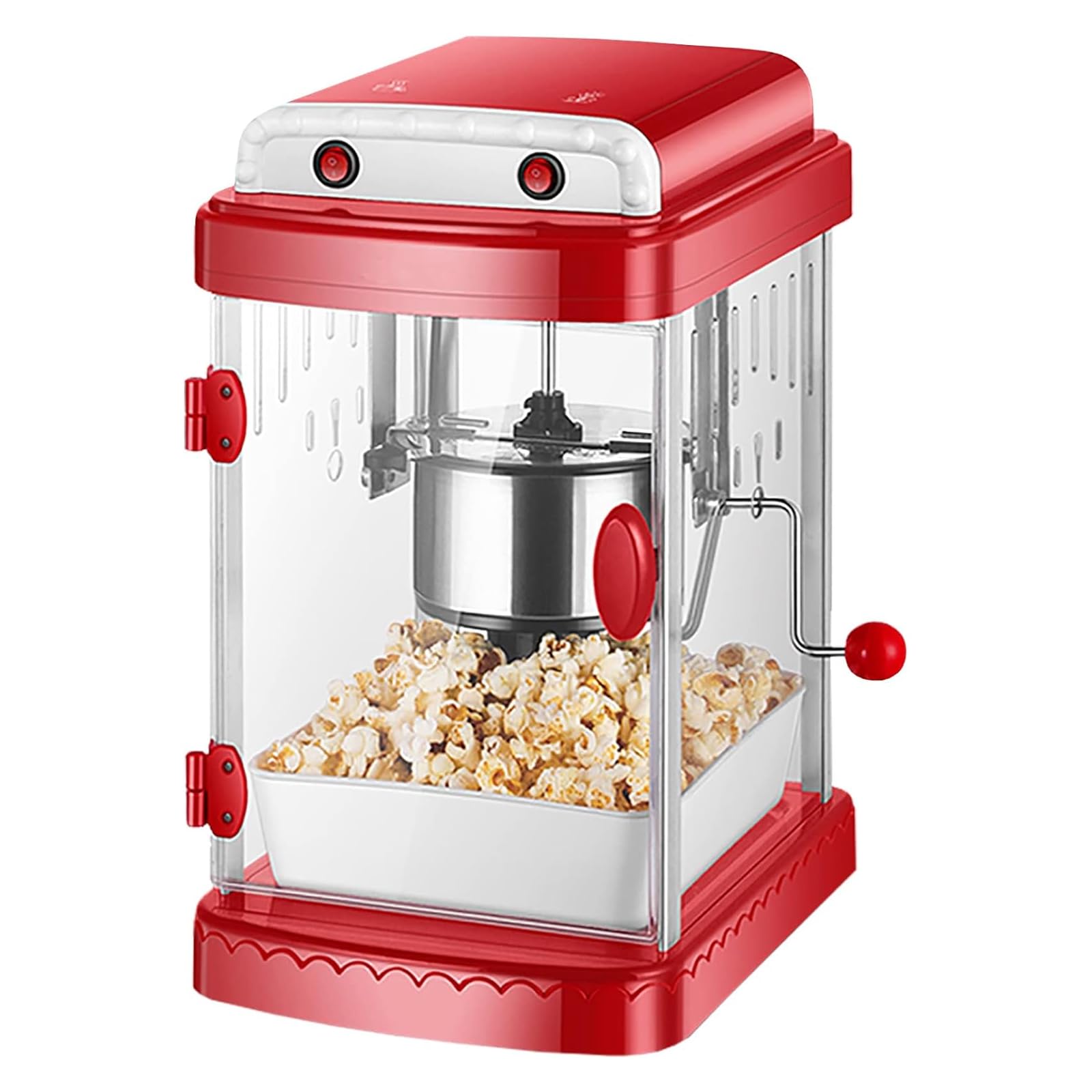 Macchina per Popcorn retrò da 330 W, Macchina per Popcorn Senza Olio, Macchina per Popcorn ad Aria Calda con Finestra panoramica per Home Cinema, Ce/Fcc/CCC/Pse