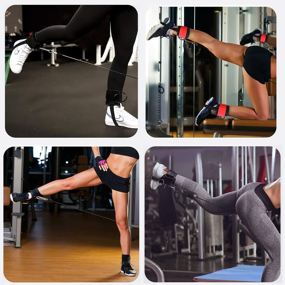 Set Fasce Di Resistenza Per Gambe E Glutei Con Cavigliere: 3 Livelli (4,5-13,6 Kg) + Custodia
