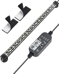 Pawfly 8 W Aquarium LED Light 16 Inch 24/7 Fish Tank Light with Full Spectrum IPX8 Waterproof Light Multi-Colored LEDs with D/N Mode Single Color Effects Timer and Adjustable Brightness