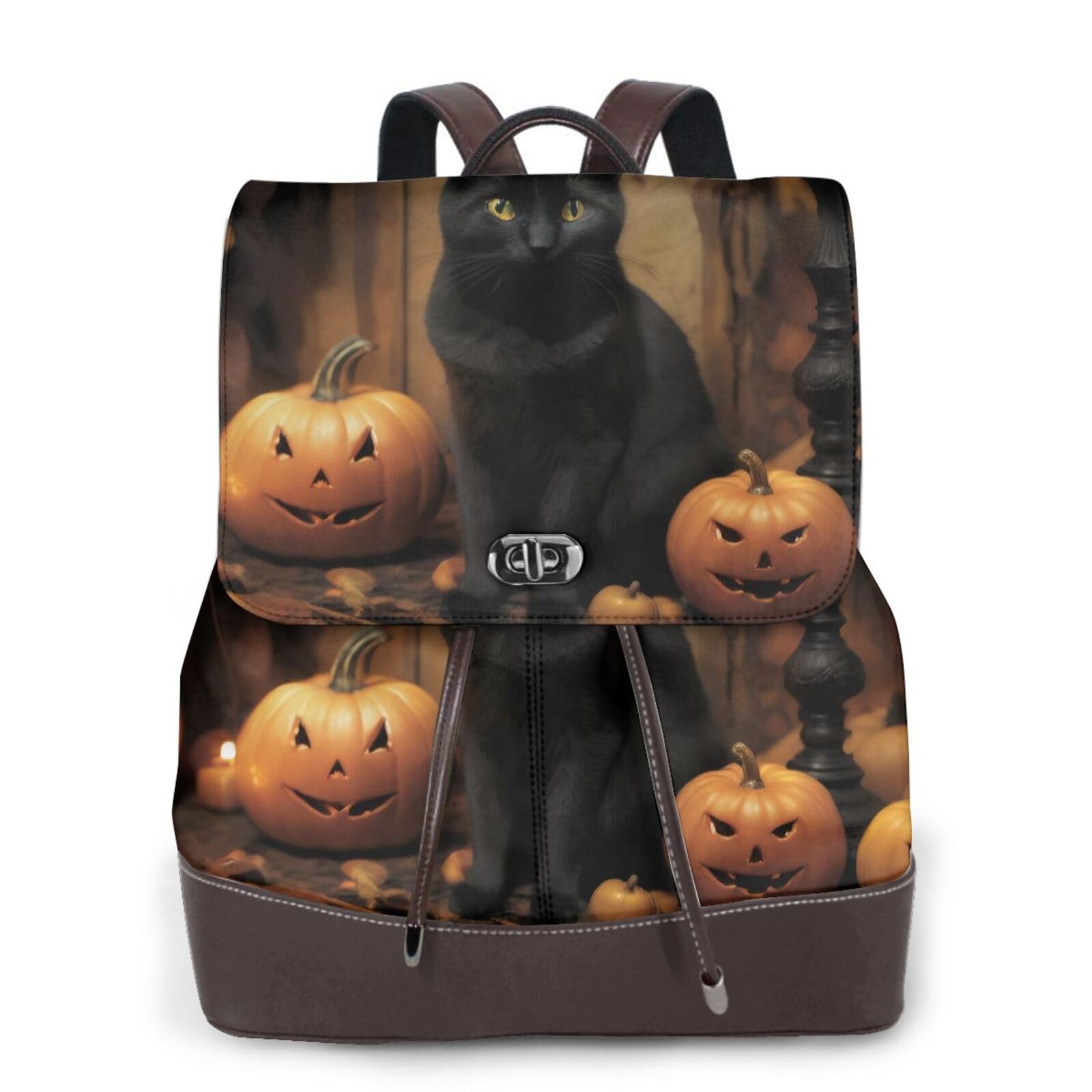 Cbxyfcbc Women's 3D Cute Black Cat Backpack Purse For Casual Versatile & Stylish Pu Leather Backpacks, Perfect For School, Travel, And Everyday Use