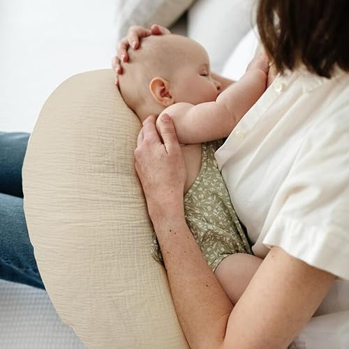 Miniatura 4 de Funda de almohada de lactancia, muselina de algodón, funda extraíble para almohadas de lactancia, paquete de 2 fundas de almohada, almohada de