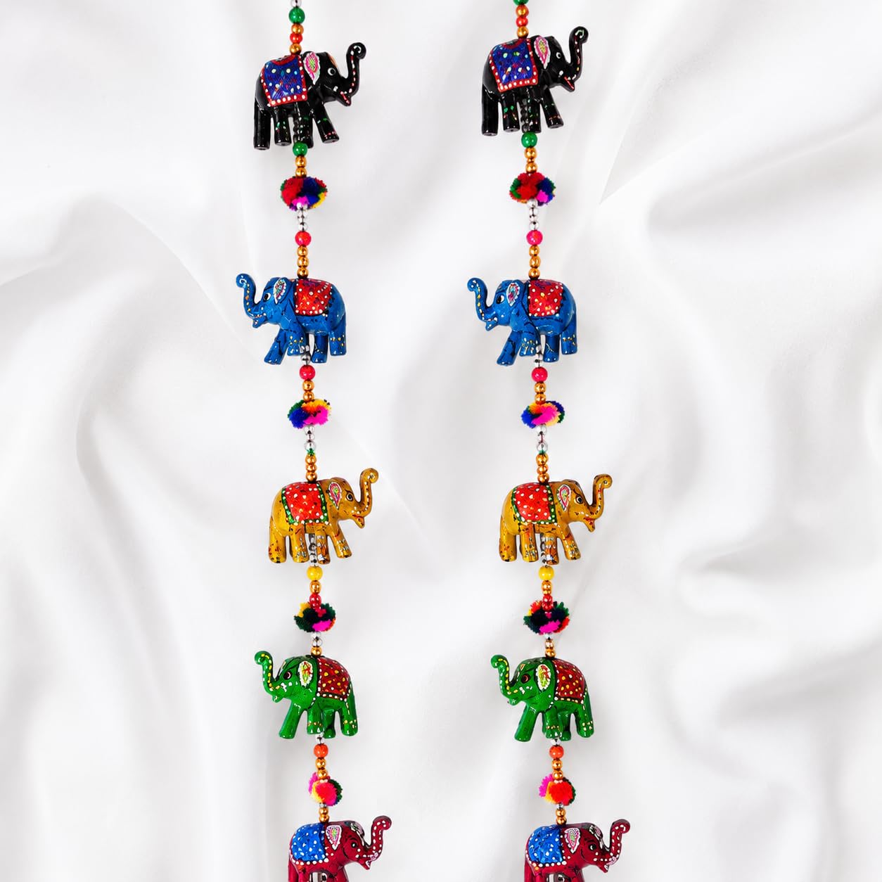 Dreamkraft Paper Mache Elephant Door Hanging, 147.37 Cm, Multicolour