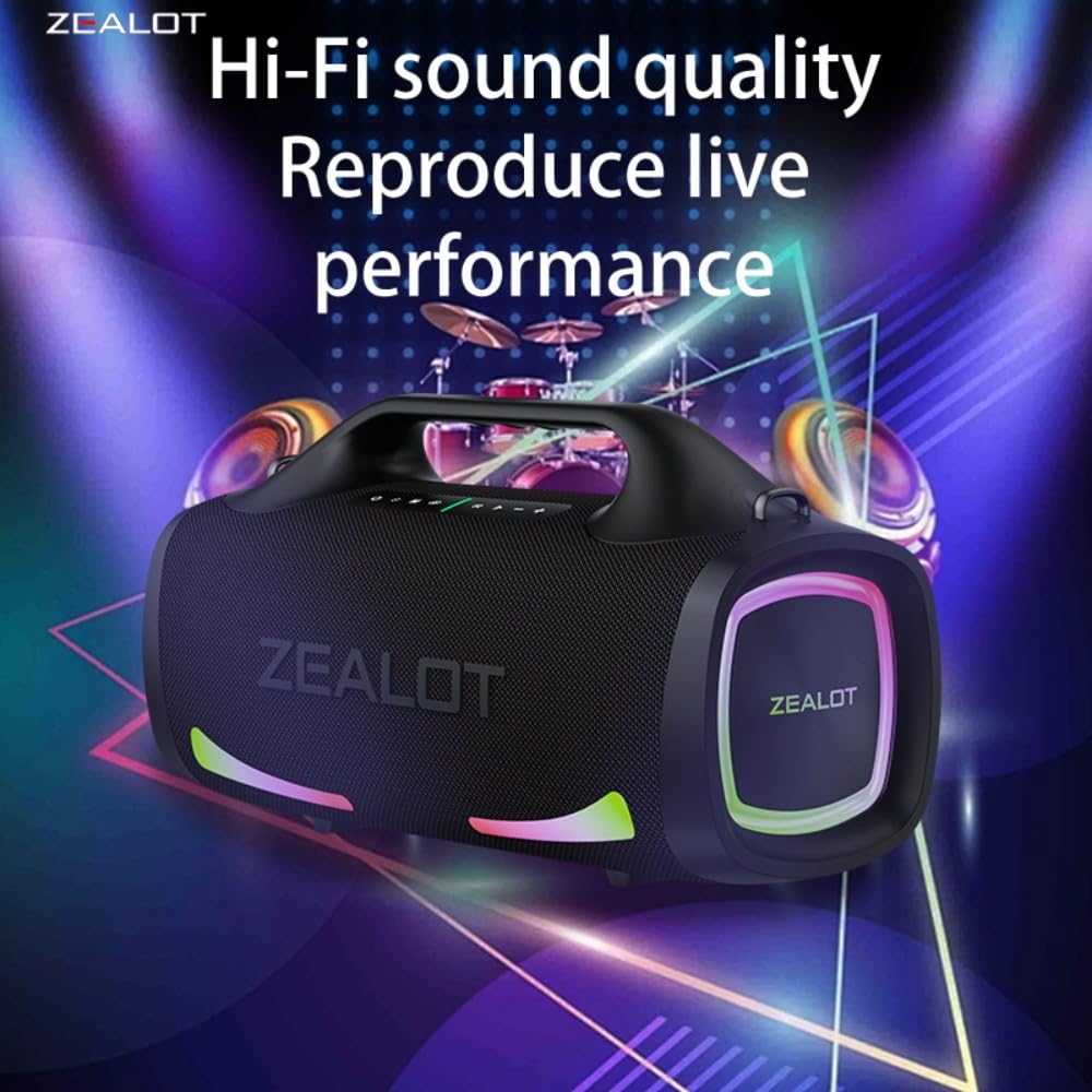 ZEALOT S79 Bluetooth Speaker, 100W Booming Sound, 24000mAh Power