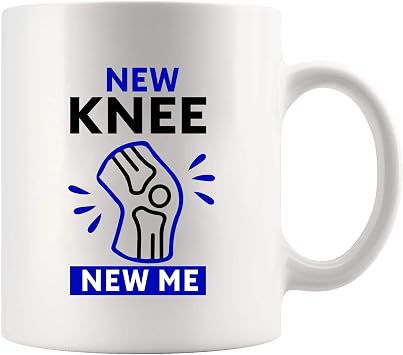 New Knee New Me Knee Surgery Replacement Recovery Gifts for Patients from Doctor Nurse Orthopedic Surgeon Gift Physiotherapist Chiropractor Novelty Drinkware Ceramic Mug 11 oz White
