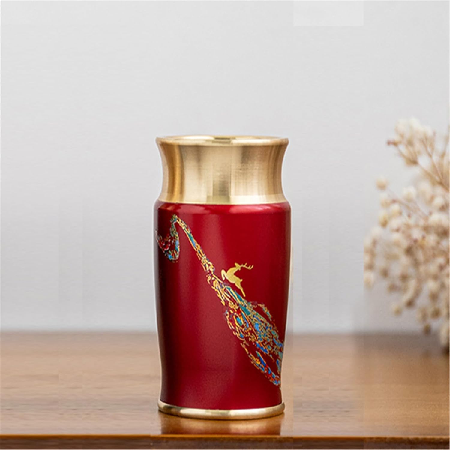 brass tea ceremony accessories Kung Fu tea set tea making tools tea knife clip spoon tea cup holder 6 pieces-red1